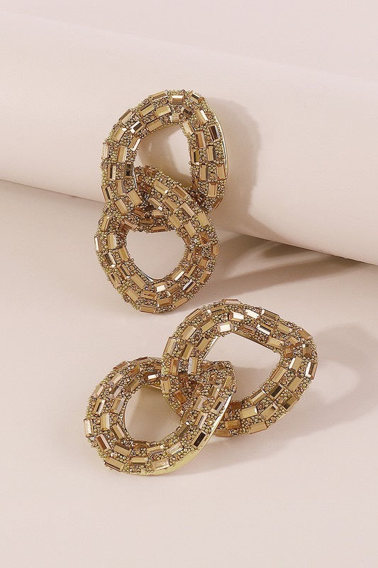 Gold Disco Chain Earrings