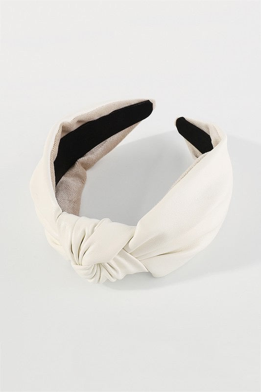 White Leather Headband