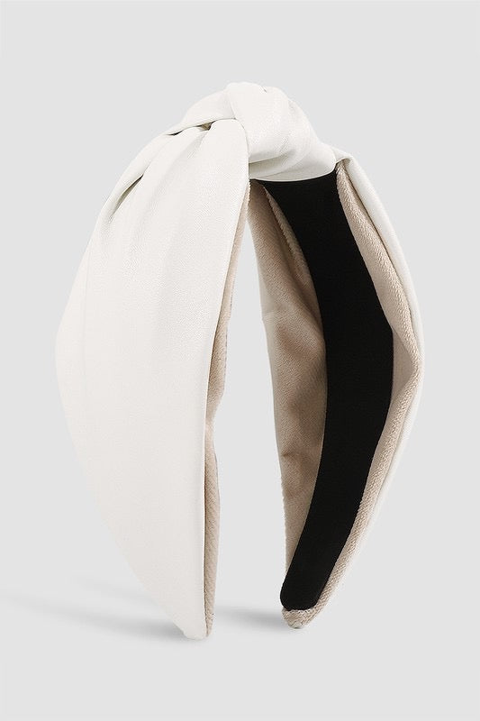 White Leather Headband