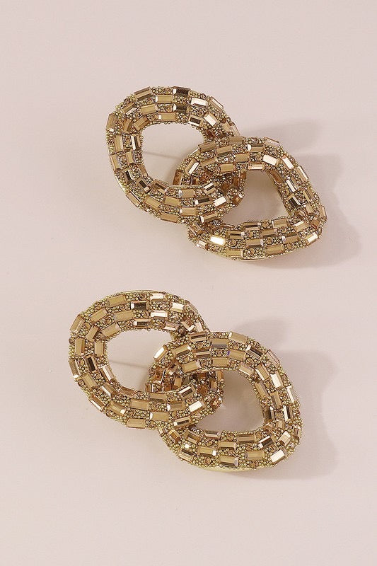 Gold Disco Chain Earrings